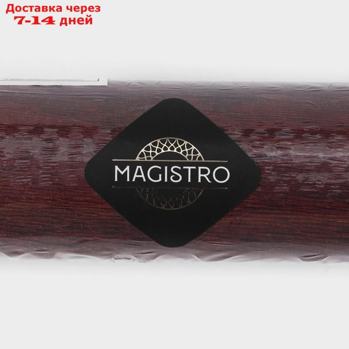 Скалка Magistro, 42×4,5 см, вращающаяся, с фигурными ручками, акация - фото 8 - id-p227121846