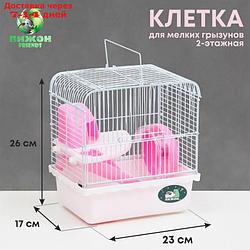 Клетка для грызунов, 23 х 17 х 26 см, эмаль, розовая