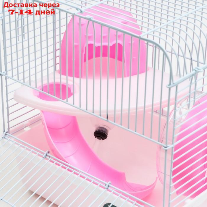 Клетка для грызунов, 23 х 17 х 26 см, эмаль, розовая - фото 4 - id-p227119346