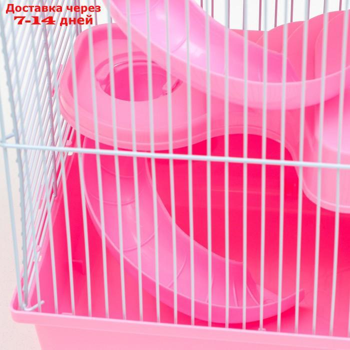 Клетка для мелких грызунов с наполнением, 27 х 21 х 45 см, розовая - фото 4 - id-p227119348
