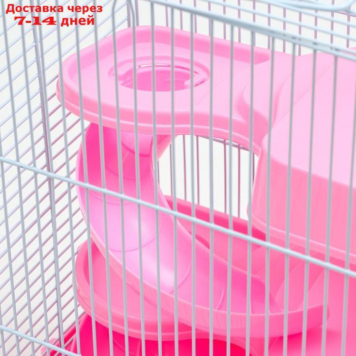 Клетка для мелких грызунов с наполнением, 27 х 21 х 45 см, розовая - фото 5 - id-p227119348