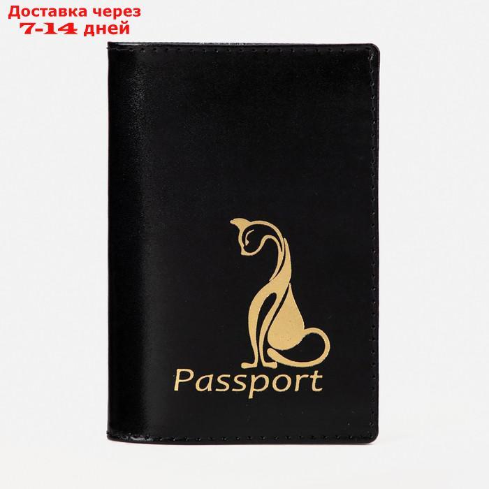 Обложка для паспорта, тиснение, цвет чёрный - фото 1 - id-p226982702