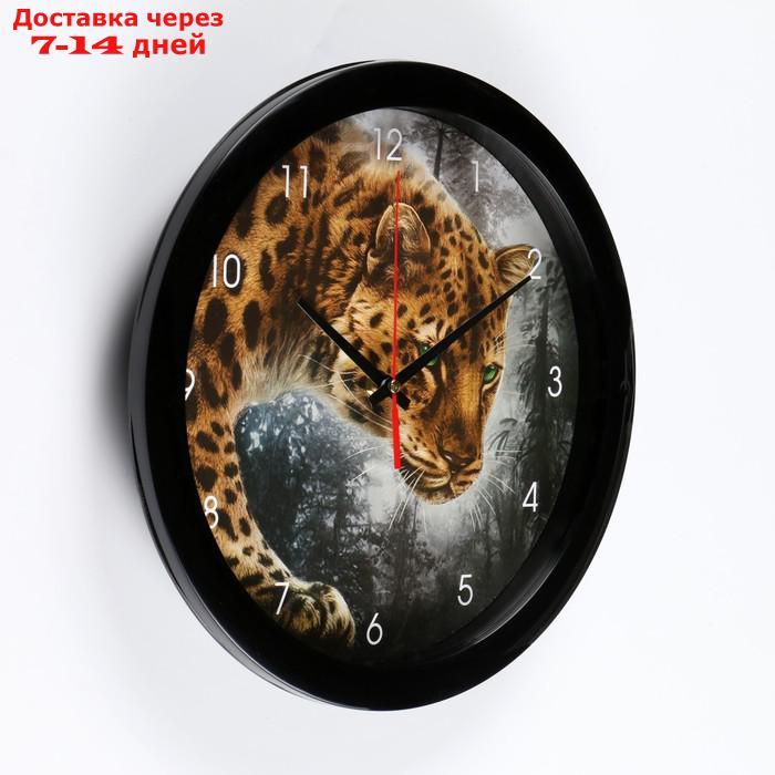 Часы настенные, серия: Животный мир, "Ягуар", плавный ход, d=28 см - фото 2 - id-p227103704