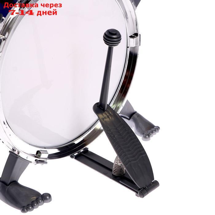 Барабанная установка "Басист", 5 барабанов, тарелка, палочки, стульчик, педаль, МИКС - фото 3 - id-p226959453