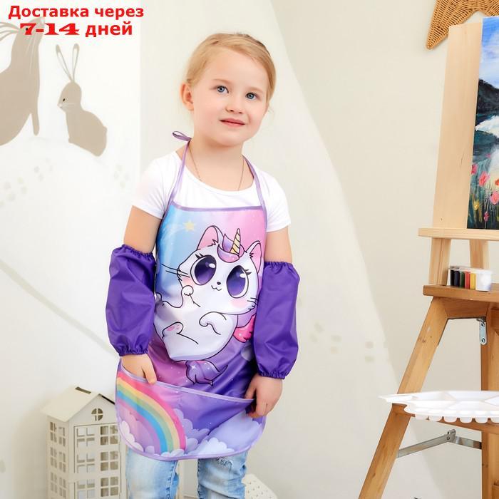 Набор детский для творчества Collorista "Котик" фартук 49 х 39 см и нарукавники - фото 5 - id-p227103710