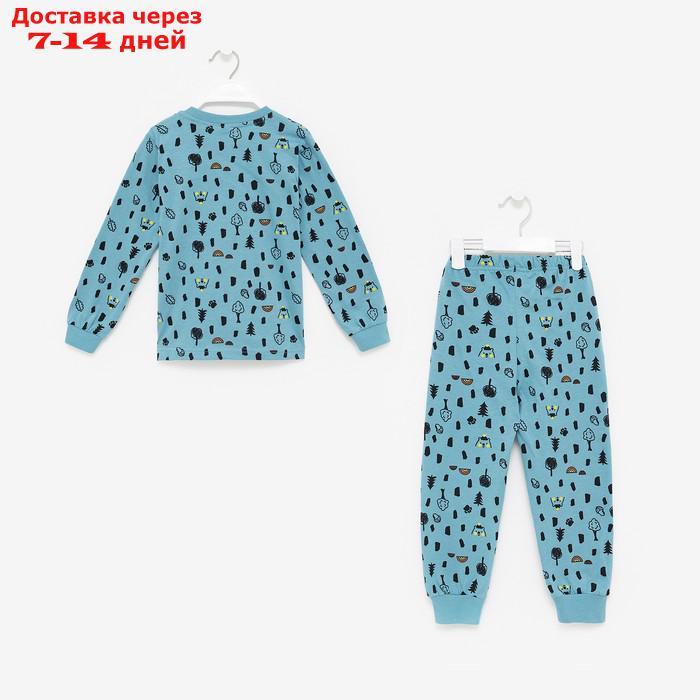 Пижама для мальчика, цвет тёмно-голубой/лес, рост 98 см - фото 3 - id-p227130051