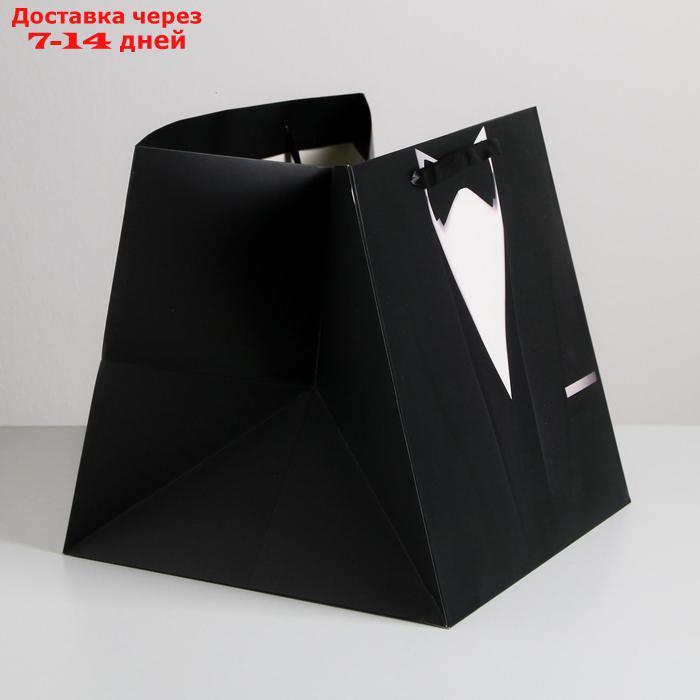 Пакет квадратный "Костюм", 30 × 30 × 30 см - фото 2 - id-p227103721
