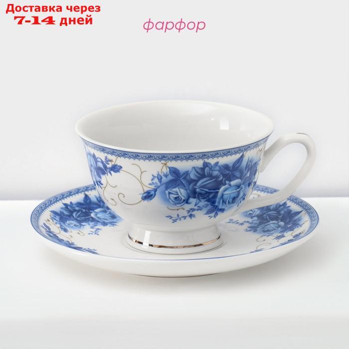Сервиз чайный Доляна "Аззурро",12 предметов: 6 чашек 240 мл, 6 блюдец - фото 4 - id-p227014155