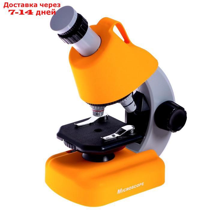 Микроскоп детский "Юный ученый" кратность х100, х400, х1200, подсветка, желтый - фото 3 - id-p227105390