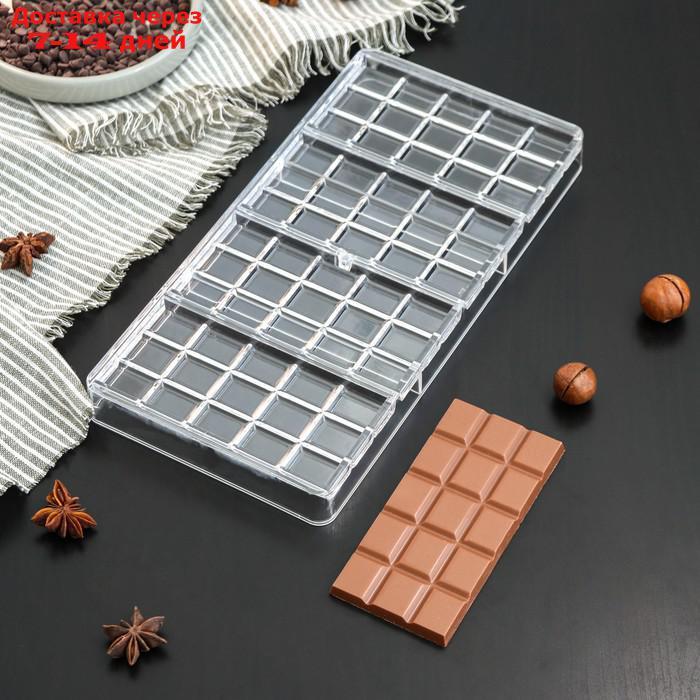 Форма для шоколада KONFINETTA "Плитка", 33×16,5×3 см, 60 ячеек - фото 1 - id-p227101900