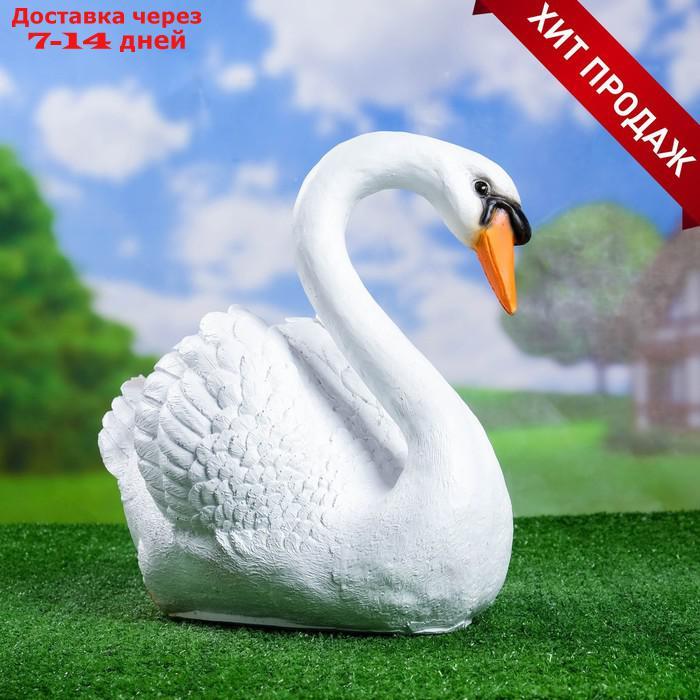 Садовая фигура "Лебедь" новый белый/черный 37*25*40 см - фото 1 - id-p227098411
