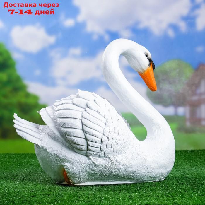 Садовая фигура "Лебедь" новый белый/черный 37*25*40 см - фото 2 - id-p227098411