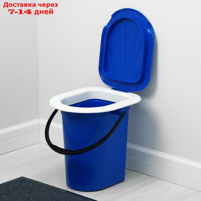 Ведро-туалет, 18 л, съёмный стульчак, синий