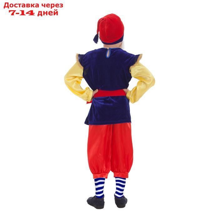 Карнавальный костюм "Гном", колпак, рубаха с жилетом, бриджи, борода, ремень, цвет синий, р. 32, рост 122-128 - фото 2 - id-p227119389