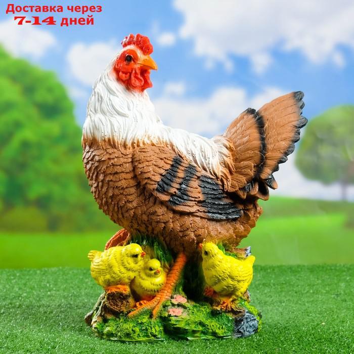 Садовая фигура "Курица с цыплятами" большая 30*17*42 см - фото 1 - id-p227098412
