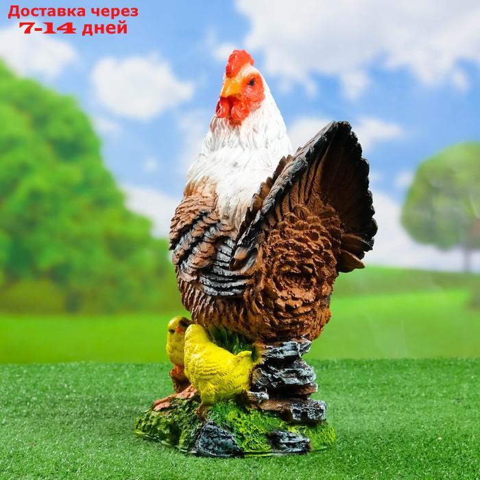 Садовая фигура "Курица с цыплятами" большая 30*17*42 см - фото 2 - id-p227098412