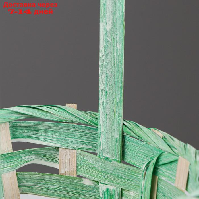 Корзина плетеная 13х9,5/28 см, зеленый, бамбук - фото 2 - id-p227127101
