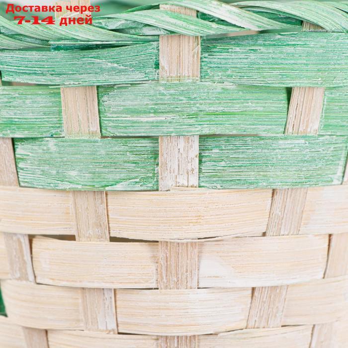 Корзина плетеная 13х9,5/28 см, зеленый, бамбук - фото 4 - id-p227127101