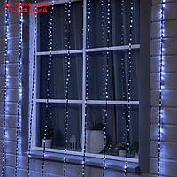 Гирлянда "Водопад" 2 × 3 м, IP44, УМС, тёмная нить, 800 LED, свечение белое, 8 режимов, 220 В