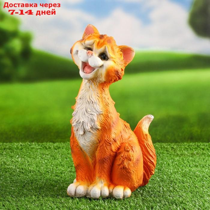 Садовая фигура "Забавный рыжий кот" 11х14х25см - фото 1 - id-p227098422