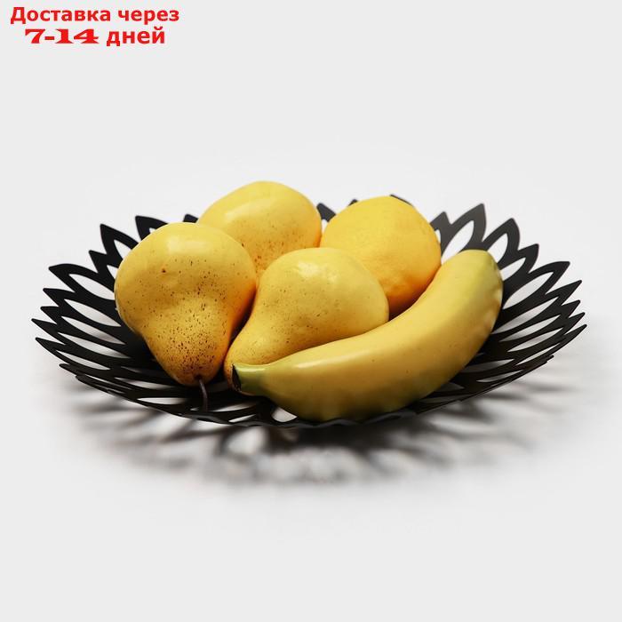 Блюдо для фруктов "Пион", 28,5×28,5×5 см, цвет чёрный - фото 2 - id-p227101916