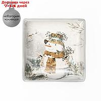 Блюдо сервировочное "Рождественский снеговик" 15х3 см