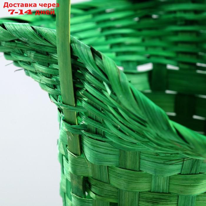 Корзина плетёная, бамбук, зелёная, (шляпка), большая - фото 2 - id-p227103754