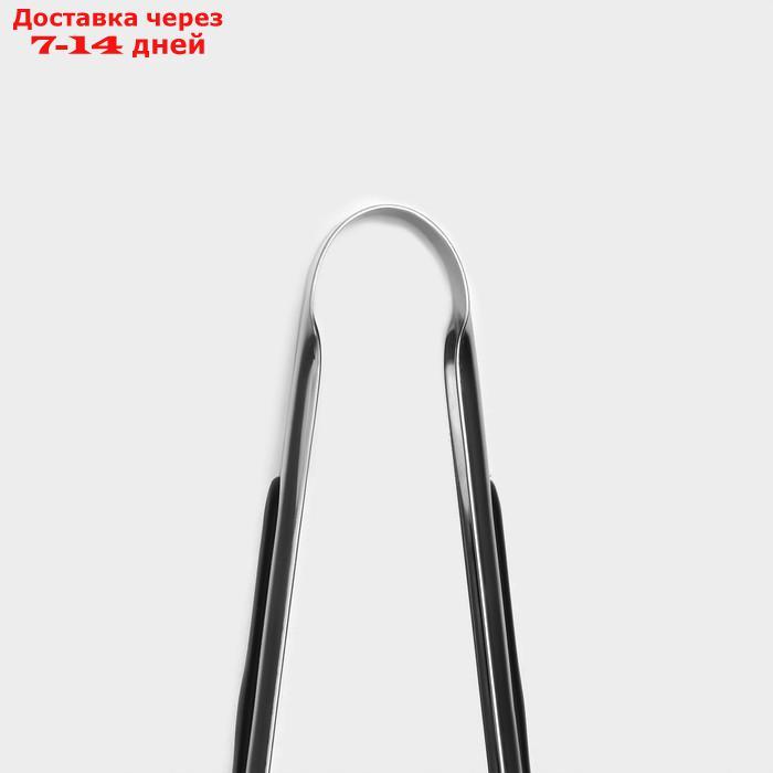 Щипцы кухонные Доляна Chrome, 28,5 см нержавеющая сталь, цвет чёрный - фото 4 - id-p227114766