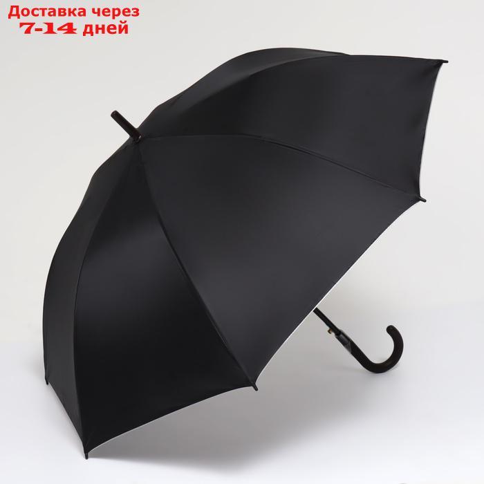 Зонт - трость полуавтоматический, 8 спиц, R = 58 см, цвет чёрный - фото 4 - id-p227005487