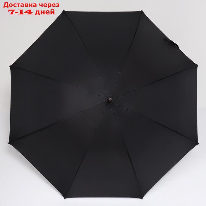 Зонт - трость полуавтоматический, 8 спиц, R = 58 см, цвет чёрный - фото 5 - id-p227005487