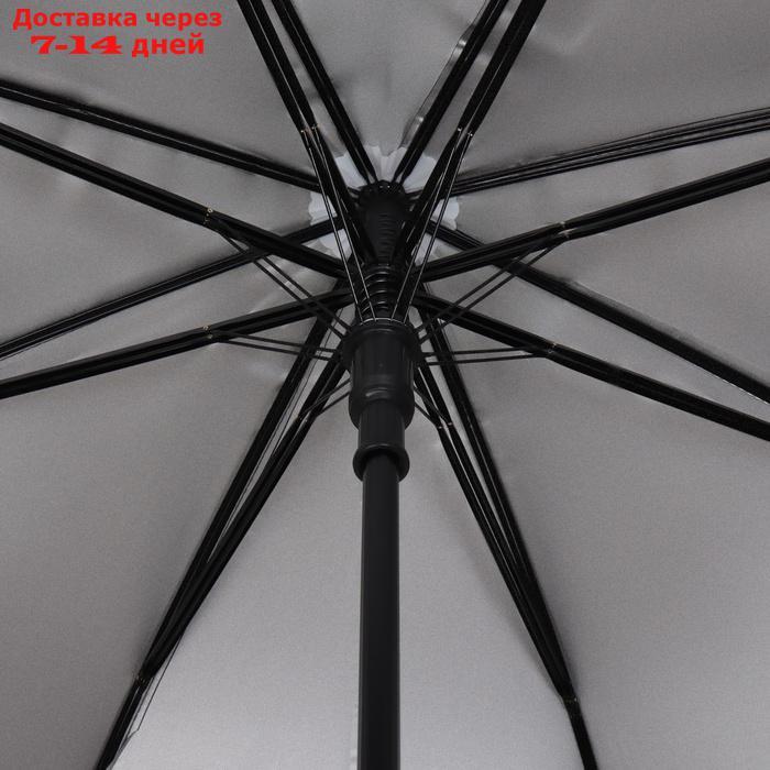 Зонт - трость полуавтоматический, 8 спиц, R = 58 см, цвет чёрный - фото 6 - id-p227005487