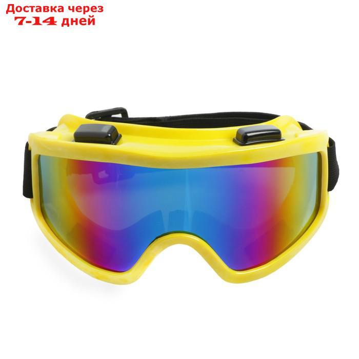 Очки-маска для езды на мототехнике Torso, стекло хамелеон, желтые - фото 1 - id-p227100089