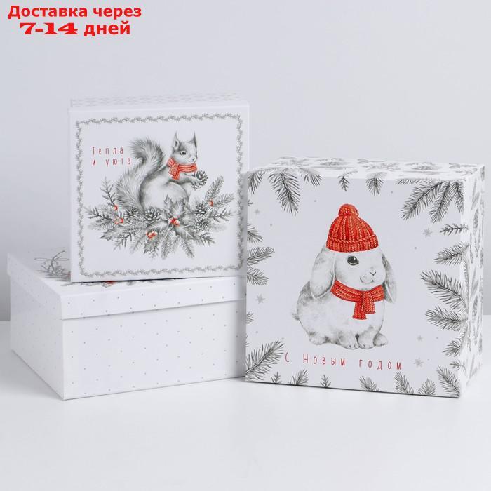 Набор подарочных коробок 3 в 1 "С Новым годом", 18 × 18 × 10 22 × 22 × 12 см - фото 1 - id-p227114777