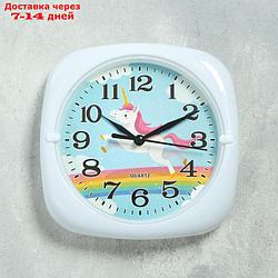 Часы настенные "Единорог", d=17 см, 3 ААА, дискретный ход, 24х4х11 см
