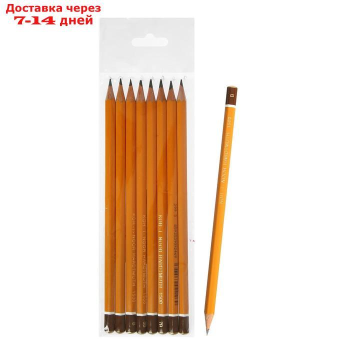 Набор карандашей чернографитных 8 штук, Koh-i-Noor 1500 В-B8, в пакете с европодвесом - фото 1 - id-p227115844