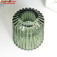 Подсвечник стекло на 1 свечу "Долли" d-2,5 см, 4 см зелёный 6х5х5 см