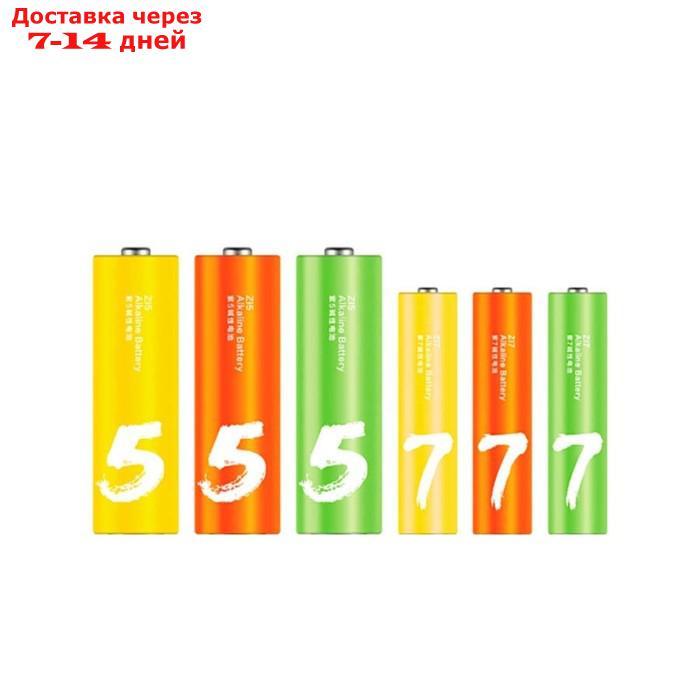 Набор алкалиновых батареек Xiaomi ZMI Rainbow (12 АА + 12 ААА), LR24-BOX, 1.5 В, 24 шт. - фото 2 - id-p227107637
