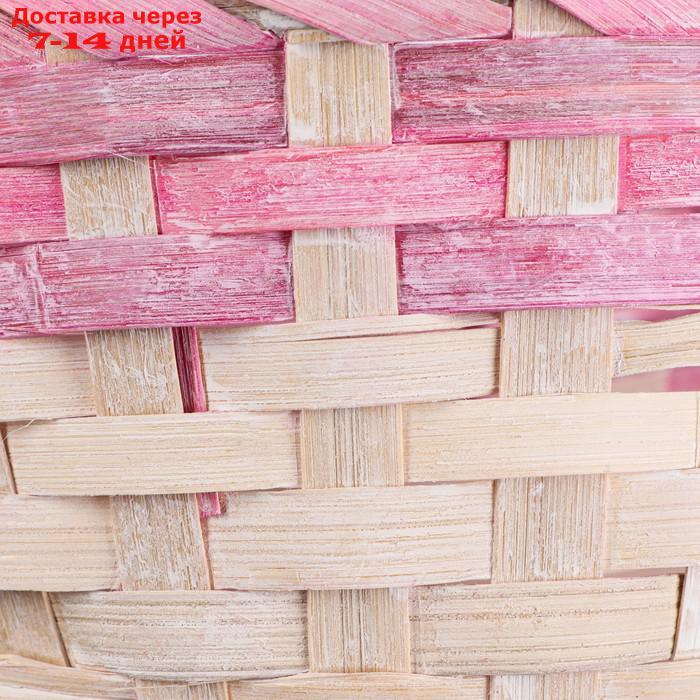 Корзина плетеная 19х9/34 см, розовый, бамбук - фото 4 - id-p227127134