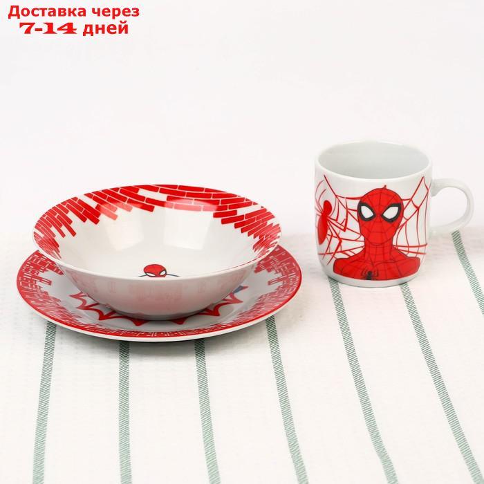 Набор посуды "Человек-паук", 4 предмета: тарелка Ø 16,5 см, миска Ø 14 см, кружка 200 мл, коврик в подарочной - фото 5 - id-p227107641