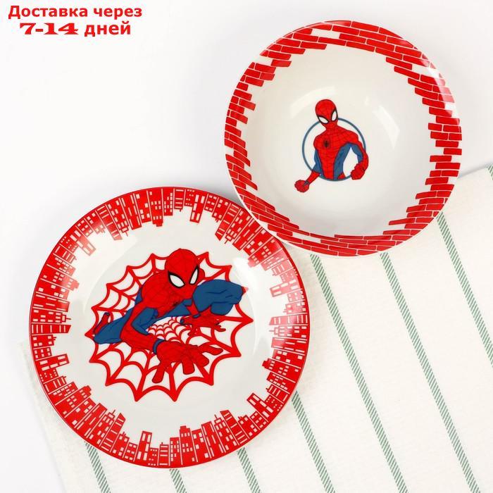 Набор посуды "Человек-паук", 4 предмета: тарелка Ø 16,5 см, миска Ø 14 см, кружка 200 мл, коврик в подарочной - фото 6 - id-p227107641