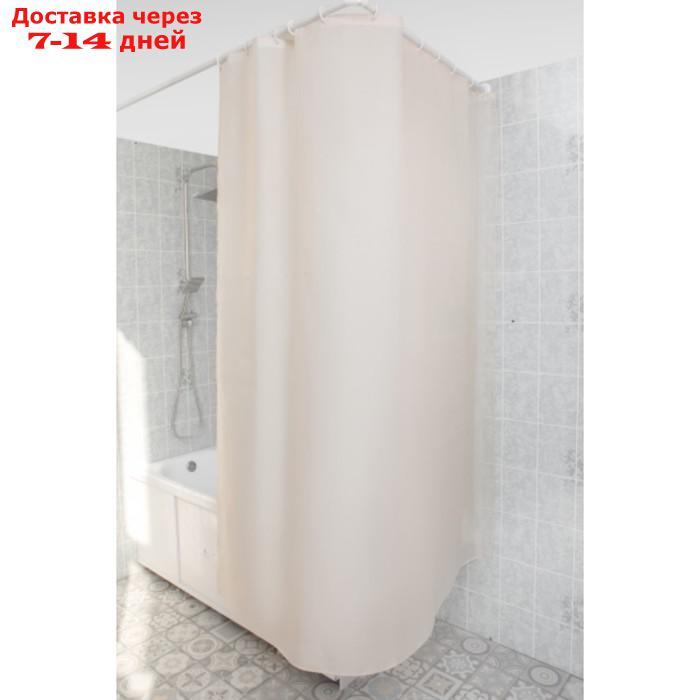 Штора Premium для ванной, с утяжелителем, 180х200 см, PLE, цвет бежевый - фото 1 - id-p227129133