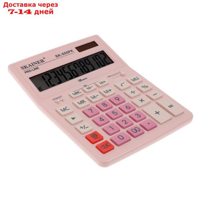 Калькулятор настольный большой, 12-разрядный, SKAINER SK-555PK, 2 питание, 2 память, 155 x 205 x 35 мм, - фото 3 - id-p227113224