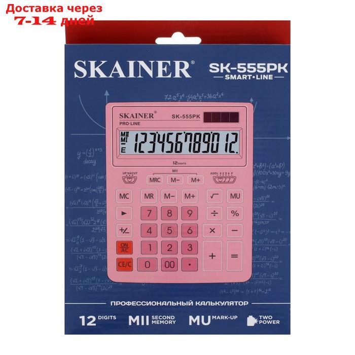 Калькулятор настольный большой, 12-разрядный, SKAINER SK-555PK, 2 питание, 2 память, 155 x 205 x 35 мм, - фото 6 - id-p227113224