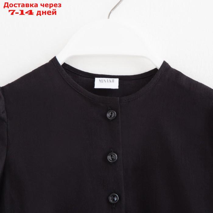 Платье для девочки MINAKU: Cotton collection, цвет чёрный, рост 128 см - фото 5 - id-p226961288