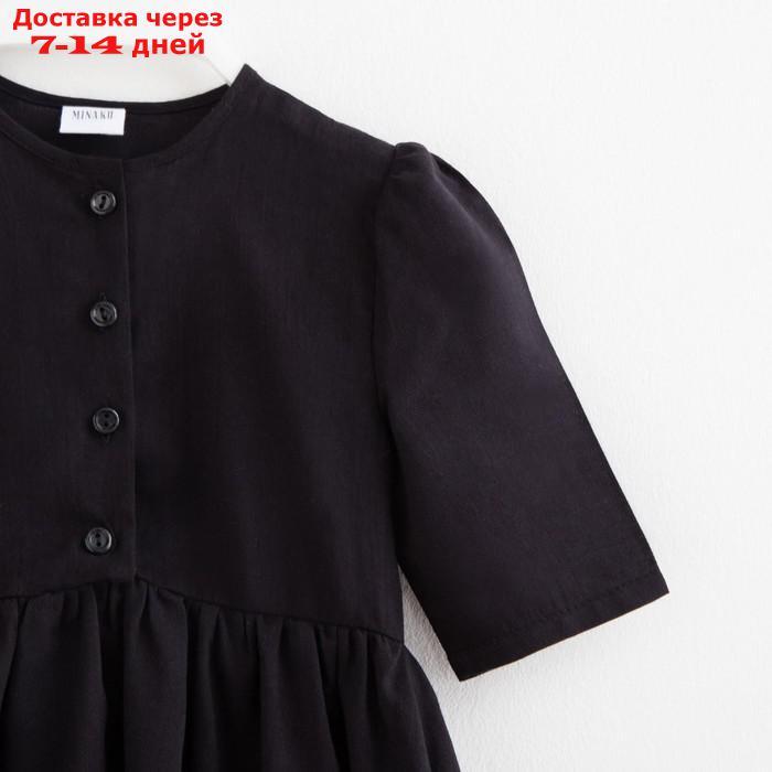 Платье для девочки MINAKU: Cotton collection, цвет чёрный, рост 128 см - фото 6 - id-p226961288