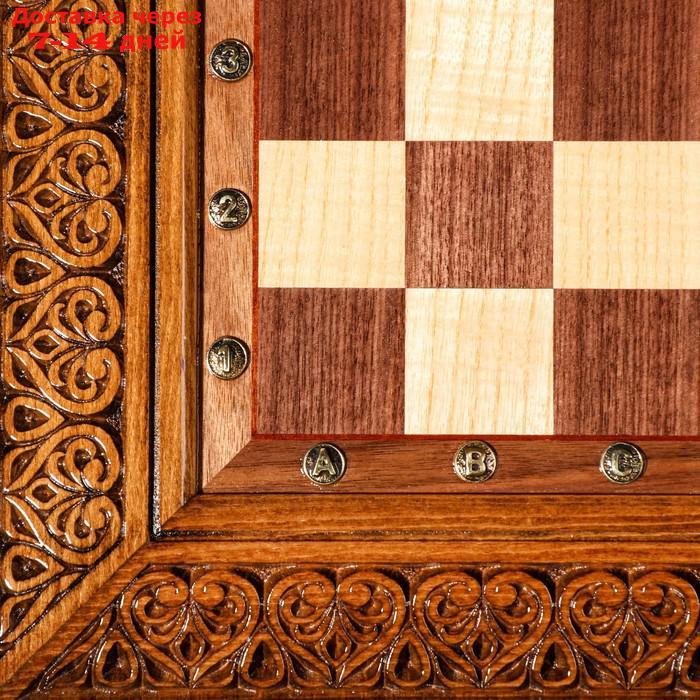 Шахматы ручной работы "Гроссмейстер" глубокая резка, на ножках, 55х55 см, Армения - фото 4 - id-p227119435