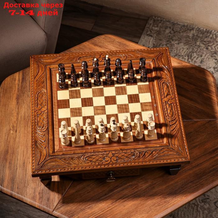 Шахматы ручной работы "Классика с резкой", на ножках, 50х50 см, Армения - фото 1 - id-p227119437