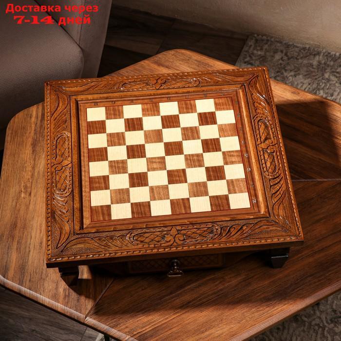 Шахматы ручной работы "Классика с резкой", на ножках, 50х50 см, Армения - фото 2 - id-p227119437