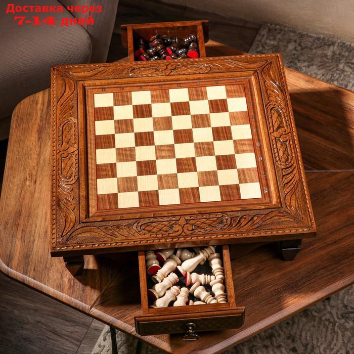 Шахматы ручной работы "Классика с резкой", на ножках, 50х50 см, Армения - фото 3 - id-p227119437