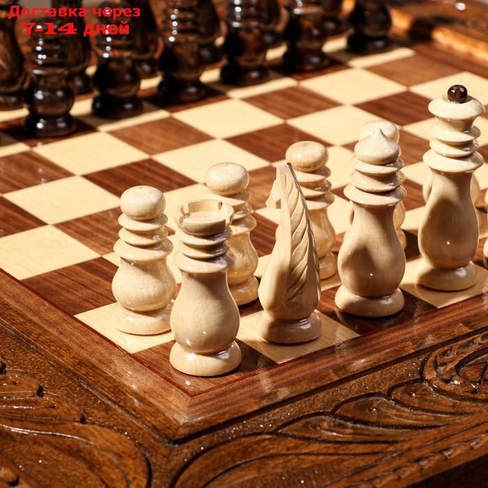 Шахматы ручной работы "Классика с резкой", на ножках, 50х50 см, Армения - фото 4 - id-p227119437